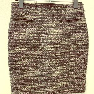 ANN TAYLOR wool tweed grey/black pencil skirt